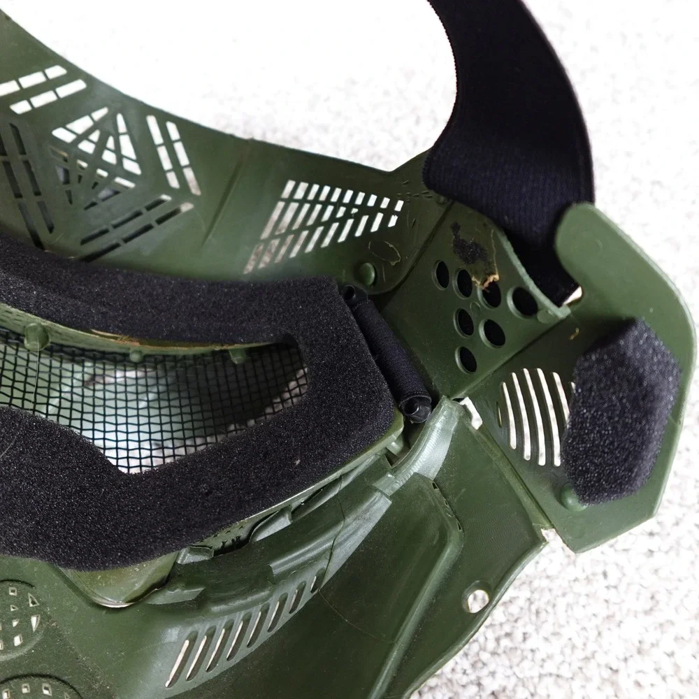 Green Airsoft Tactical Full Face Mask Protective Gear with Mesh Eye Protection